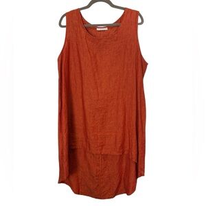 bryn Walker Vibrant Orange Sleeveless Tunic Top sz XXL